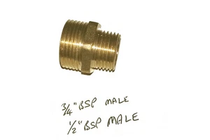 3/4 INCH BSP to 1/2 INCH BSP Male to Male Reducing Nipple Water Air Fuel Gas - Picture 1 of 2