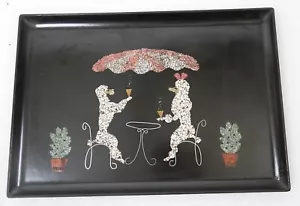 MID CENTURY MODERN COUROC OF MONTEREY CALIFORNIA DINING POODLES SERVING TRAY - Picture 1 of 8