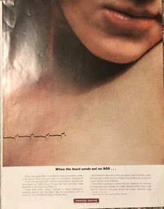 1963 Parke-Davis Adrenalin PRINT AD Heart Sends SOS - Pharmaceutical VTG 1960s - Picture 1 of 5