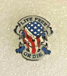 LIVE FREE OR DIE SKULL PINS ARMY MARINES NAVY AIR FORCE COAST GUARD - Picture 1 of 1