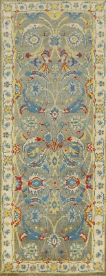 Alfombra de corredor india Heriz Serapi Splendor anudada a mano decoración 2x8 pies Foto 1 de 4