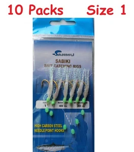 10 paquetes # 1 plataformas de cebo sabiki 6 anzuelos señuelos de pesca de agua salada en alta mar - 467 - Imagen 1 de 3