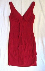 B Darlin Dark Red v neck FITTED / FLATTERING COMFY Party Dress Valentine's Sz 2 - Picture 1 of 5