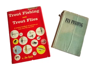 tROUT FISHING TROUT FLIES J QUICK 1957 + FLY FISHING F STEEL 1946 BOOKS neocurio - Picture 1 of 19