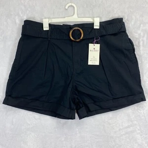 Gloria Vanderbilt Be Glorious schwarze Shorts mit Gürtel Größe 20W neu mit Etikett - Bild 1 von 11