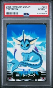 PSA 10 GEM MINT Vaporeon #236 Carddass Zukan Advanced Gen. Bandai Pokémon POP 4 - Picture 1 of 4