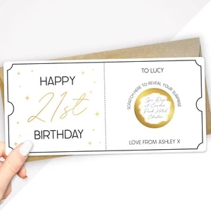 Personalised 21st Birthday Scratch Card, Luxury Voucher, Surprise Scratch Reveal - Picture 1 of 6