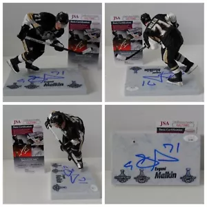 Evgeni Malkin Signed Pittsburgh Penguins Mcfarlane 3X SC Champions Base JSA COA - Picture 1 of 7