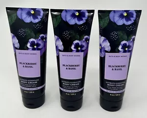 3 NEW BATH & BODY WORKS BLACKBERRY & BASIL ULTIMATE HYDRATION CREAM LOTION 8 OZ - Picture 1 of 1