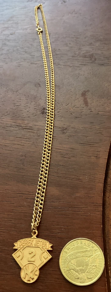 New York Yankees Derek Jeter Pendant With Gold Tone Necklace - Image 1 of 1