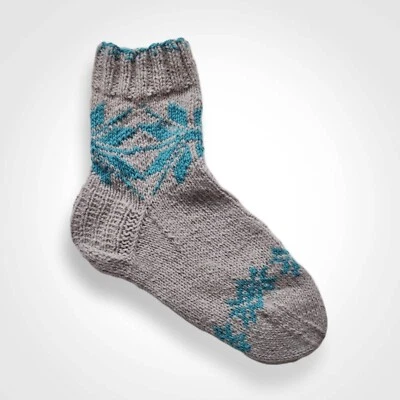 Calcetines tejidos a mano, calcetines cálidos, calcetines de lana, calcetines gruesos, calcetines de invierno, calcetines grises Foto 1 de 4
