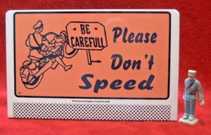 SPEEDERS BEWARE _ #14 O/S SCALE METAL BILLBOARD - Bild 1 von 3