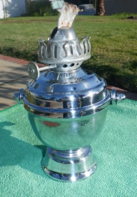 Vintage PERKO Gimbaled Swivel Nickel Plated  Brass Wall Mount OIL LAMP  NAUTICAL - Image 1 of 4