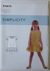 Simplicity 9153 Girls Drop Waist Dresses Variations Sewing Pattern Sz 3-8 - Picture 1 of 1