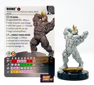 Marvel Heroclix Rhino #029a mit Karte Smash and Destroy Set - Bild 1 von 1