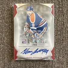 2022-23 Leaf In the Game Used Back 2 Back Auto 4 /4 Glenn Anderson Jari Kurri