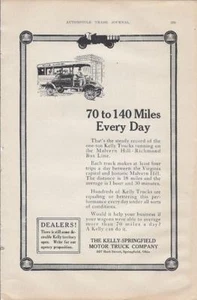 1913 Kelly-Springfield Truck Ad/ Malvern Hill-Richmond Bus Line/ Virginia - Picture 1 of 1