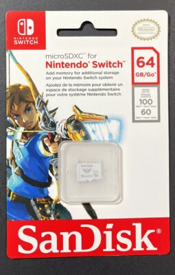 Official Sandisk microSDXC Card 64GB for Nintendo Switch [ Zelda Edition ] NEW - Image 1 of 4
