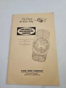 KANE MK-6B Dead Reckoning Computer Instruction Booklet - Picture 1 of 5