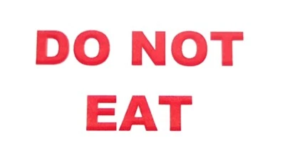 REVAY LABELS 650 WARNING - DO NOT EAT Labels Small Stickers RED Health Safety Advise Sticker