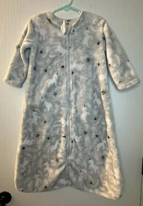 Hudson Baby gray pink long sleeve full zip sleep sack girls 12-18 mo unicorns - Picture 1 of 9