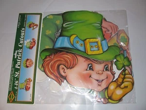 1979 Beistle (4) 16" St. Patrick's Day Leprechaun Wall Decorations Cutouts New - Picture 1 of 5
