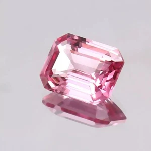 Piedras preciosas sueltas certificadas corte esmeralda morganita rosa claro natural de 12,00 quilates A++ - Imagen 1 de 4