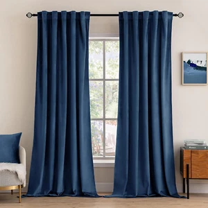 Velvet Curtains 108 Inches - Luxury Blackout Curtains for Bedroom Living Room Th - Picture 1 of 8
