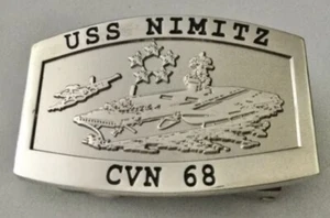 USS Nimitz (CVN-68) Crew Belt Buckle Brass Military - Picture 1 of 3