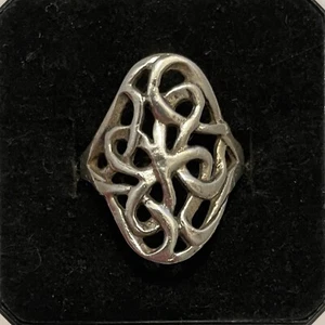Anillo torcido nudo nórdico celta de plata de ley 925 vintage 3,2 gramos talla 5,5 - Imagen 1 de 4