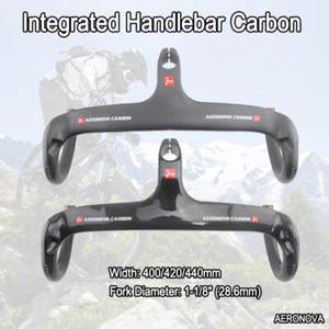 Integrierter Lenker Rennrad Carbon interne Verlegung Fahrrad gebogene Stange AERONOVA - Bild 1 von 10