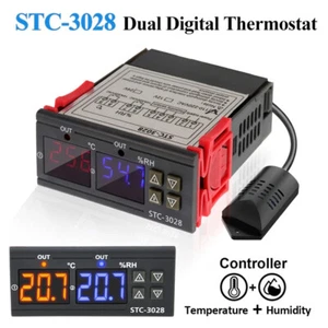 STC-3028 Dual LCD Digital Thermostat Temperature Humidity Controller AC110-220V - Picture 1 of 10