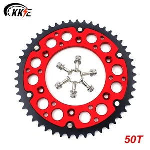 KKE 50T Rear Hybrid Sprocket Fit Honda CR125R CR250R CRF250R CRF450R CRF250X Red - Picture 1 of 12