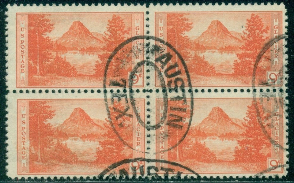 SCOTT # 748 BLOCK OF 4, USED, AUSTIN, TEXAS CANCEL, GREAT PRICE! - Image 1 of 1