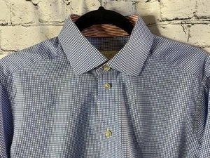 ETON modernes blau kariertes Langarmhemd mit Knopfleiste GR. L (40x15 3/44) - Bild 1 von 4