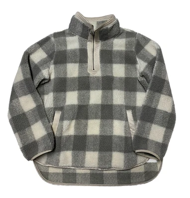 Vintage Abercrombie & Fitch Jacket Mens Medium Plaid Deep Pile Sherpa Fleece - Image 1 of 3