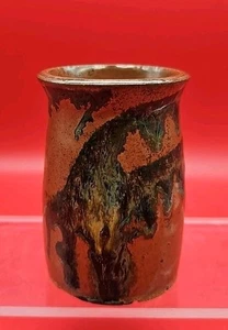 Vintage MCM Crow Hill Pottery Studio Vase Connecticut Handcrafted 4in Signed - Picture 1 of 6