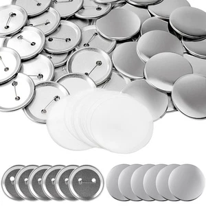 200 Set Button Maker Zubehör Button Zubehör Knopfteile Metall Rohling Knopf B... - Bild 1 von 9
