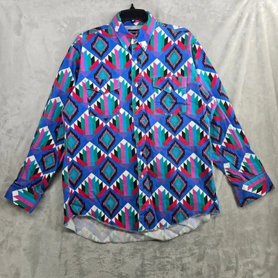 Vintage Wrangler Mens 15.5-34 Button Up Shirt Cowboy Cut Southwestern Geometric - Image 1 of 4