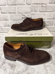 Zapatos Mezlan Para Hombre Talla 8 M Marrón Gamuza Derby Con Cordones Hechos en España Formal GINEBRA - Imagen 1 de 7
