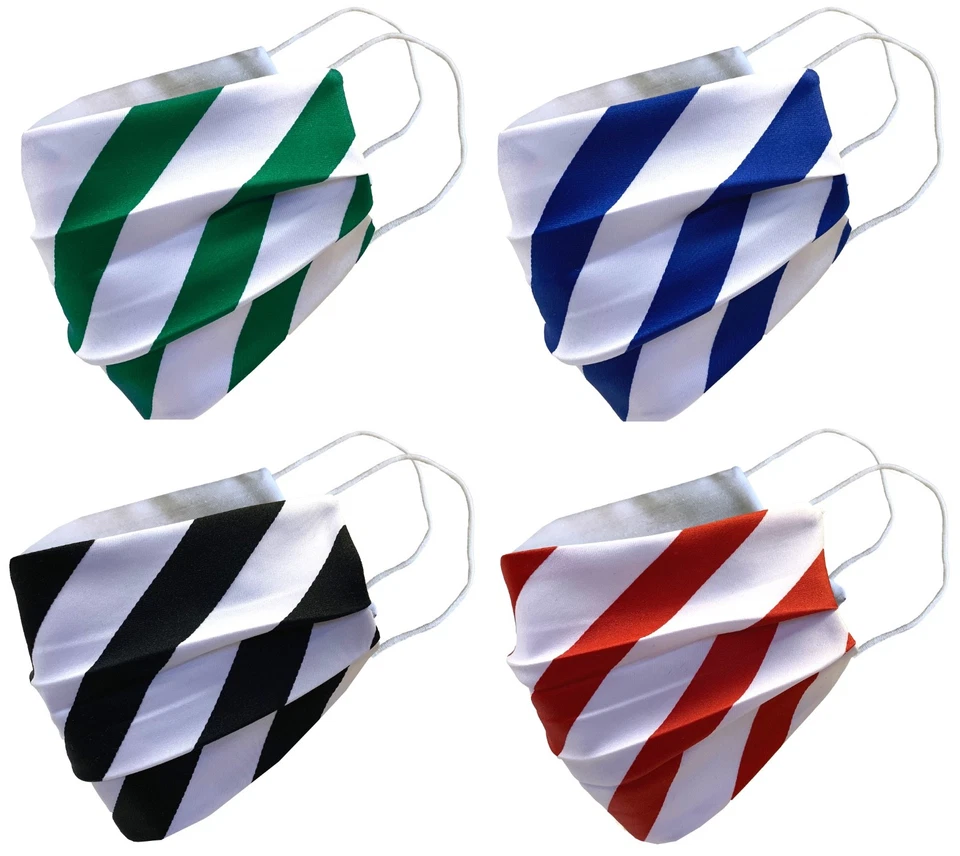 Red / Black / Royal / Emerald White Striped Face Mask - Image 1 of 1
