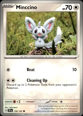 Pokemon - 2X Minccino #136/162 - SV05: Temporal Forces Common - Image 1 of 2