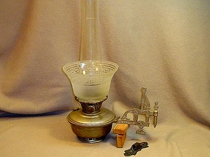 ANTIQUE VINTAGE ALADDIN BRACKET OIL LAMP~3 PIECE BREAK-DOWN BRACKET - Picture 1 of 12