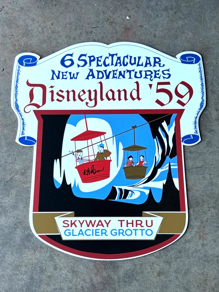 Disneyland Fantasyland Skyway Thru Glacier Grotto  Sign Prop signed by Bob Gurr - Image 1 of 1