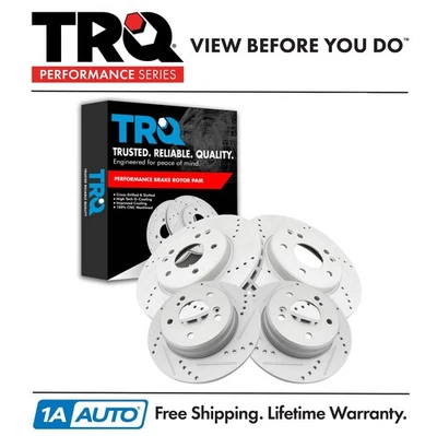 TRQ Front & Rear Brake Rotors For 2002-2005 Mercedes-Benz C230 2001-2005 C240 Foto 1 de 4