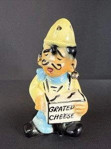 Vintage Grated Cheese Shaker Organ Grinder Man w/ Bell Earrings Kitsch Retro - Picture 1 of 6
