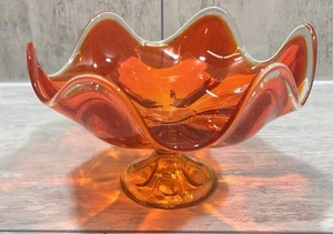 Orange Viking Epic Six Petal Centerpiece Collectible Home Decorative Bowl - Picture 1 of 8