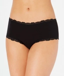 Jenni Women’s Lace Trim Hipster Underwear Small Black  - Picture 1 of 2