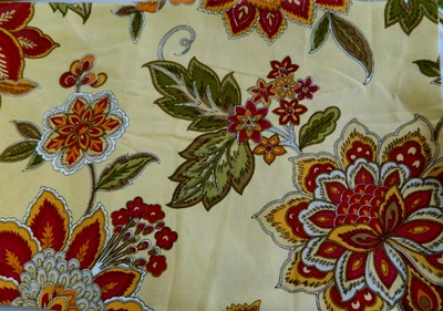 Waverly Inspiration Grande Estampado Floral Algodón Dorado, Óxido, Verde 2.4 Yardas 44W Foto 1 de 4