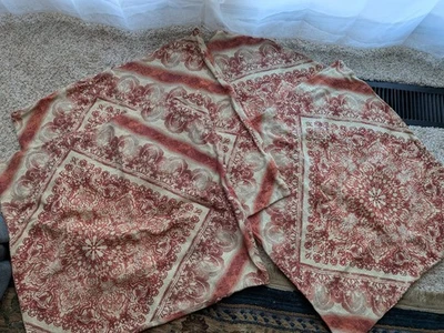 (4) Funda de almohada Pottery Barn estampado damasco 24 X 24 lino terracota Foto 1 de 4